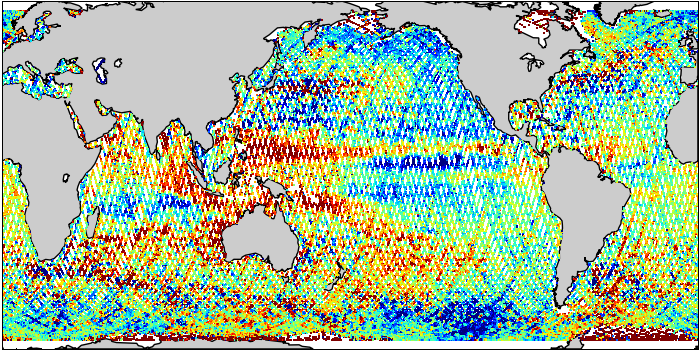 Sea Surface Height Anomaly: Jason-1 and Jason-2 Measurements from 06-May-2012 to 16-May-2012
