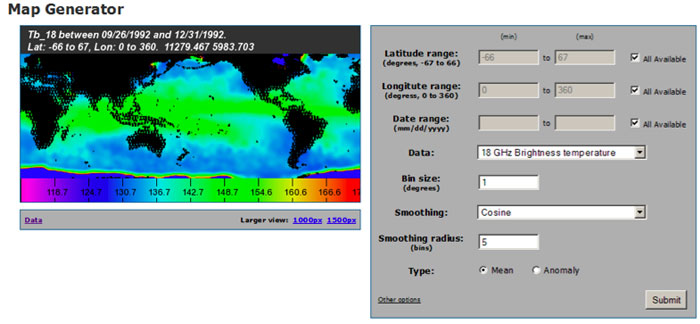 Screen capture of the AMR map generator tool.