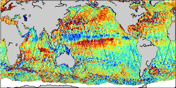 Sea Surface Height Anomaly: SARAL, Jason-2 and Jason-3 Measurements from 22-Sep-2018 to 02-Oct-2018