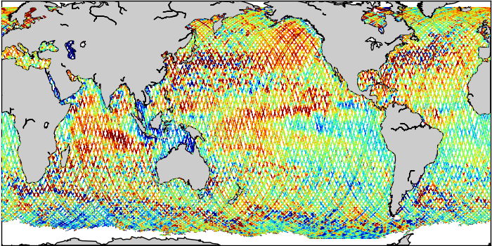 Sea Surface Height Anomaly: SARAL, Jason-2 and Jason-3 Measurements from 16-Aug-2019 to 26-Aug-2019