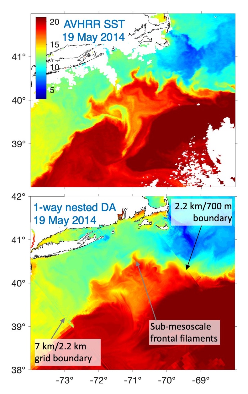 Mesoscale to submesoscale ocean state estimation by 2-way nested 4-dimensional variational data assimilation
