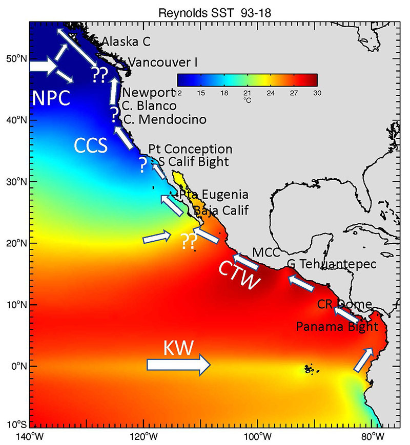 Altimetric Studies of the Oceanic Pathways in the Northeast Pacific Ocean