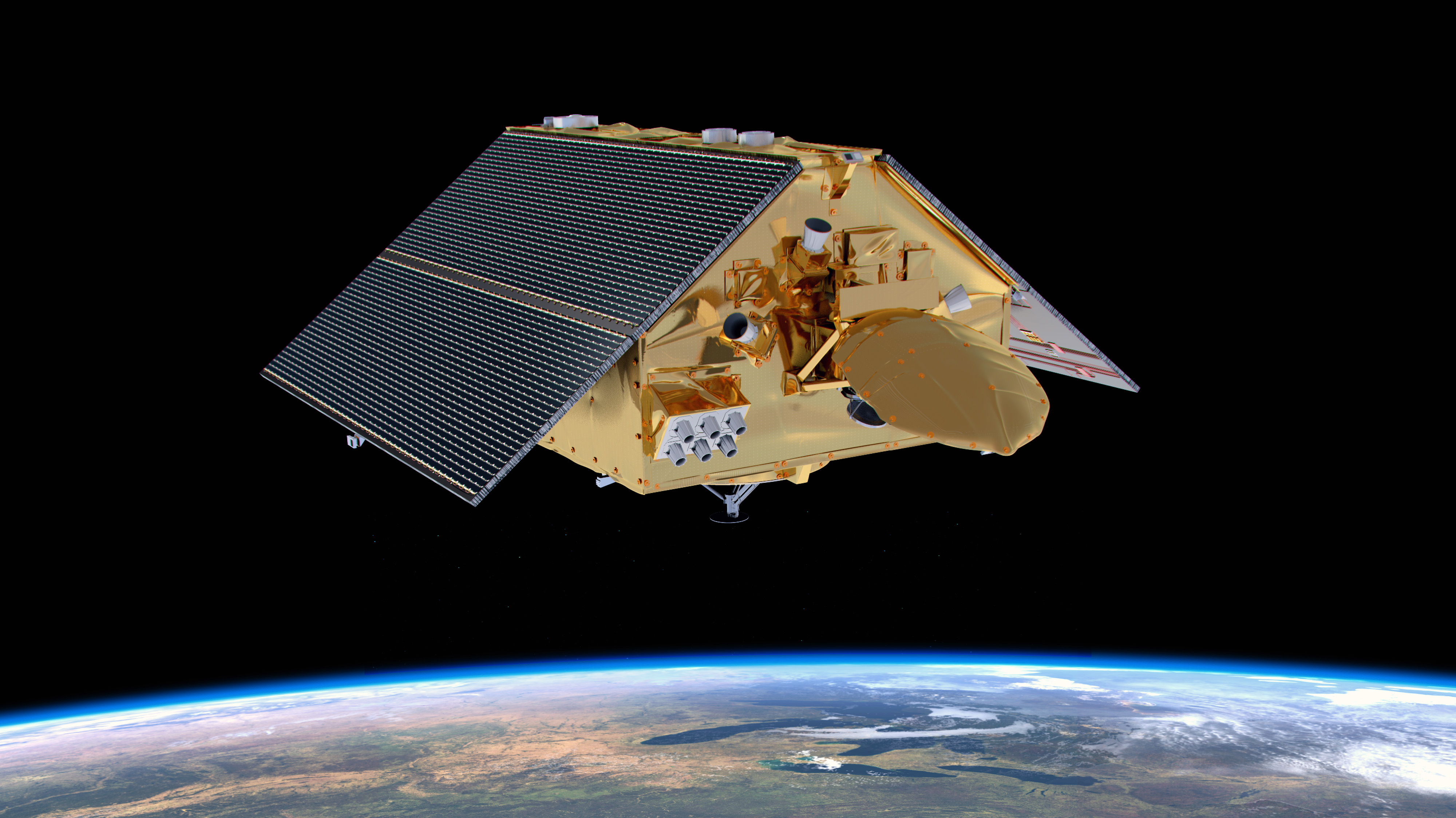 An illustration of the Sentinel-6 Michael Freilich satellite.