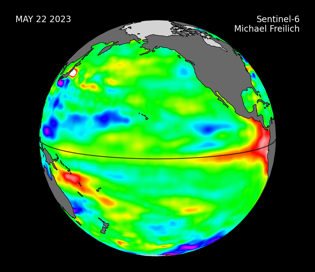 Stereographic image depicting el nino data