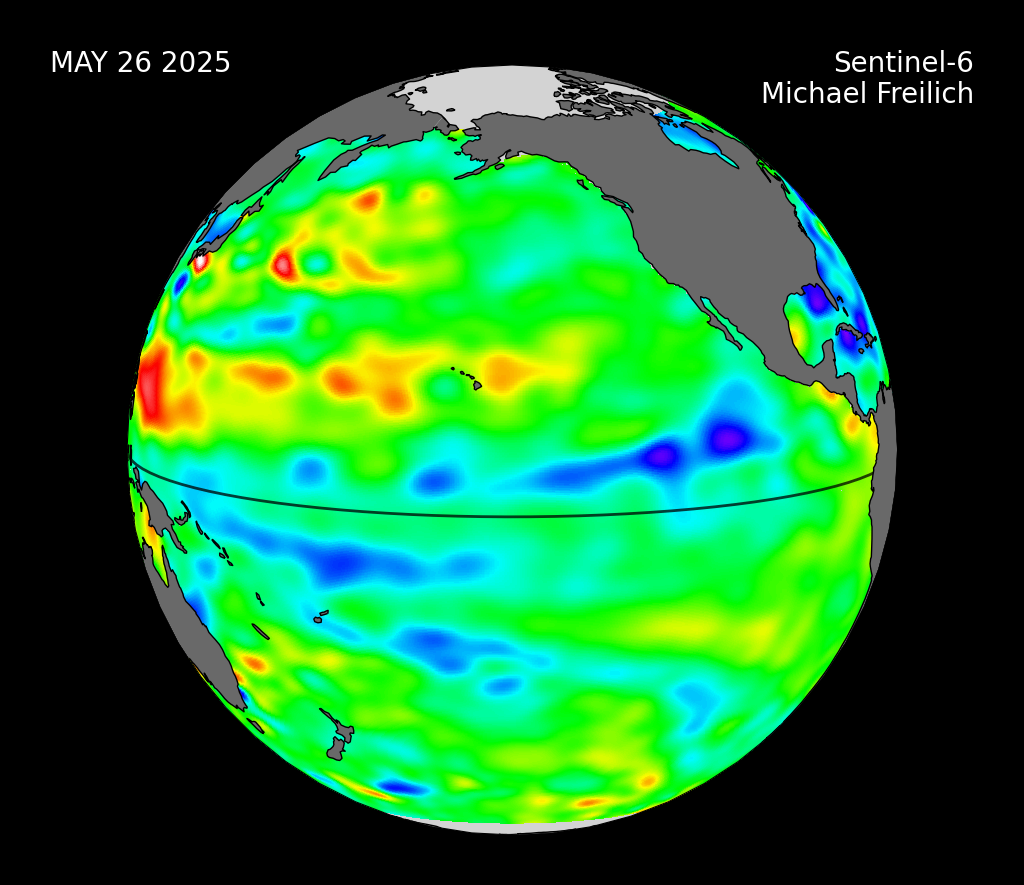 Stereographic image depicting el nino data