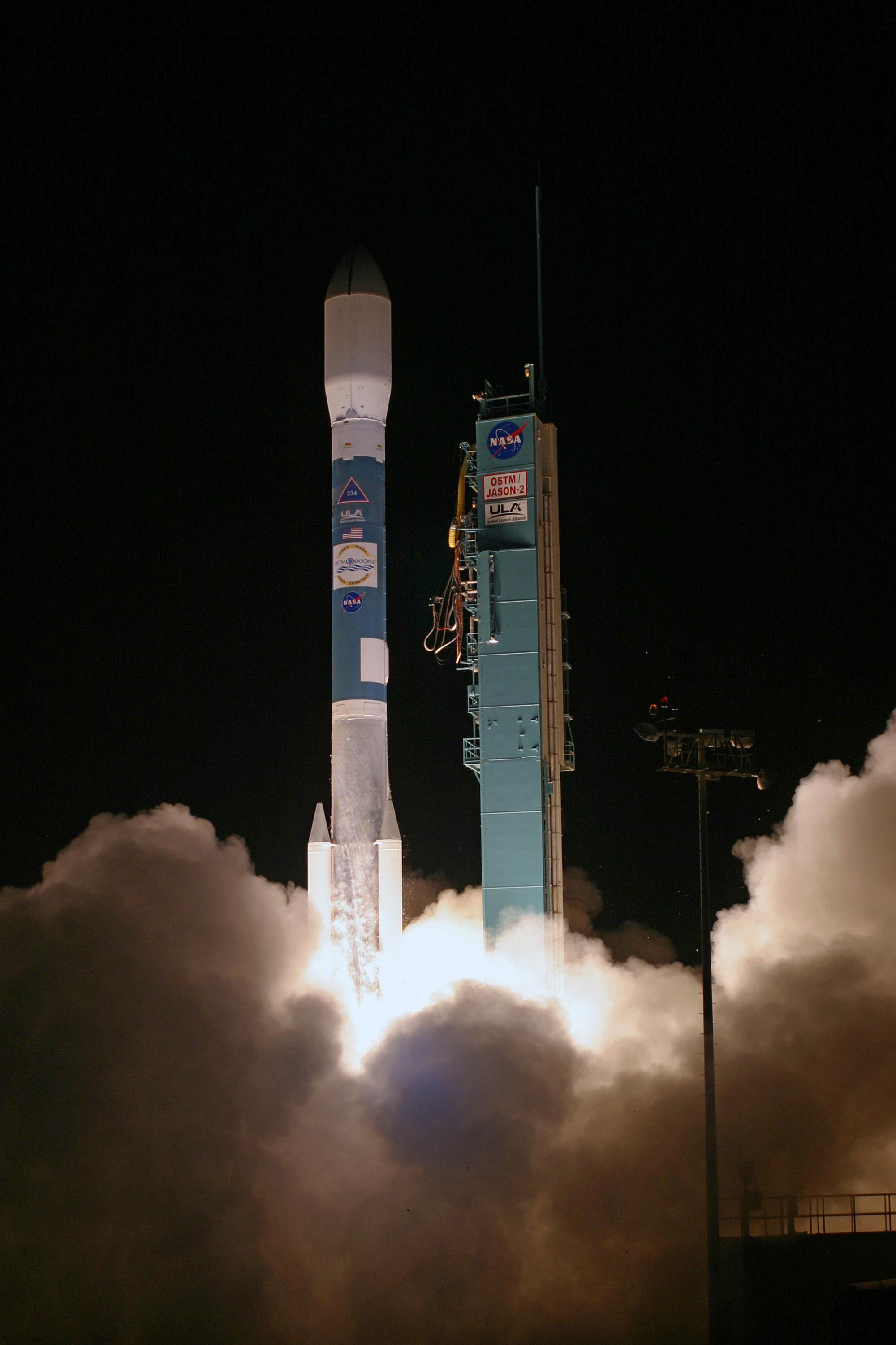 Launch photo of the OSTM spacecraft.